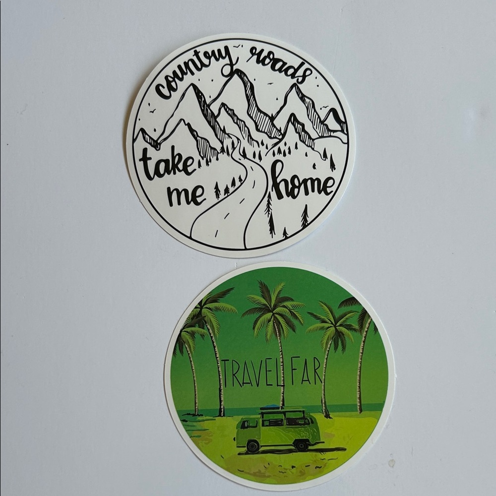 Travel-Themed Sticker Set - Black and Green